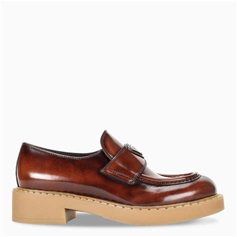 prada brown leather loafers|Prada leather loafers women.